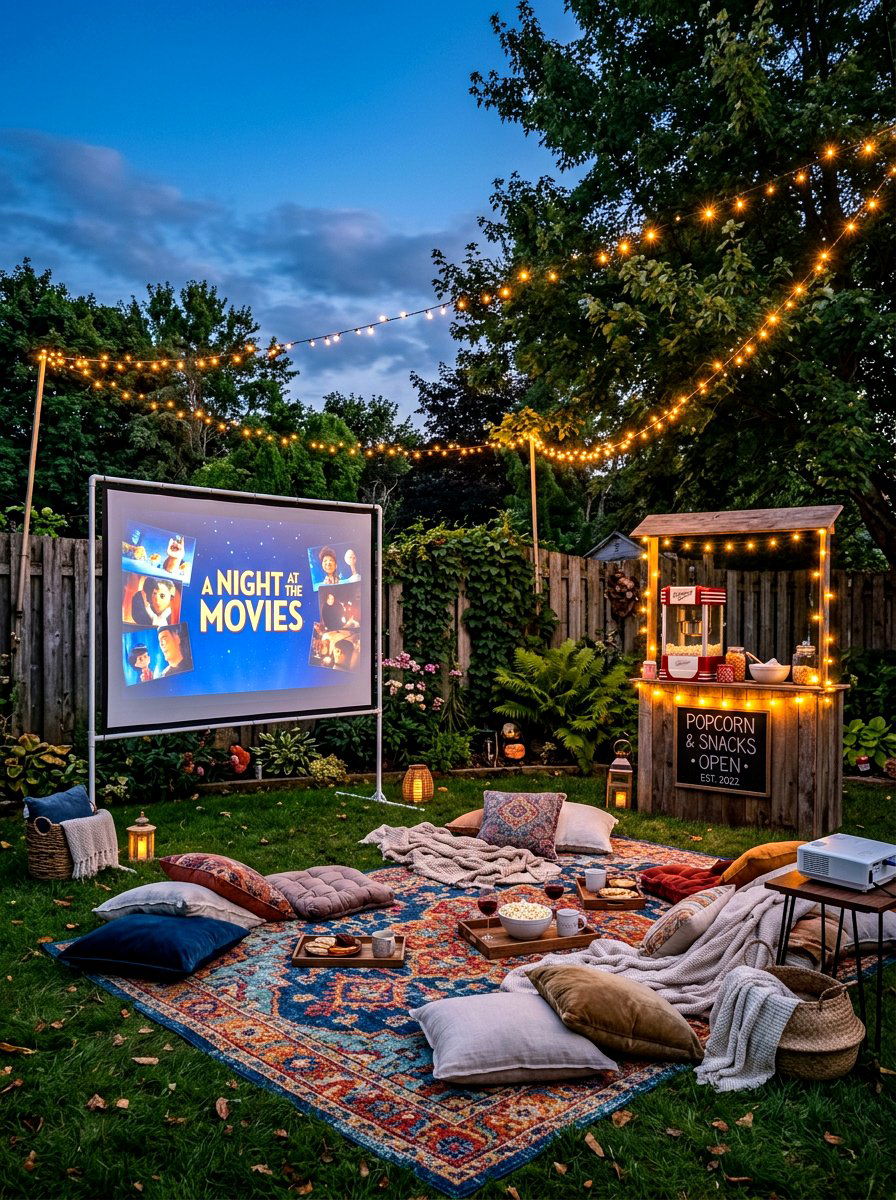 Backyard Movie Night - 30 outdoor birthday party ideas