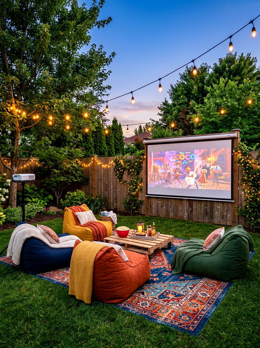 Backyard Movie Screen - 30 backyard decorating ideas