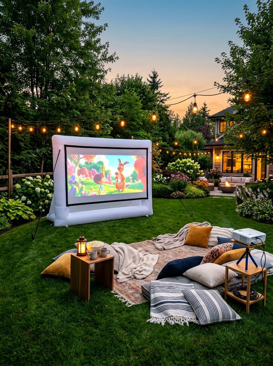 Backyard Movie Screen - 30 backyard makeover ideas