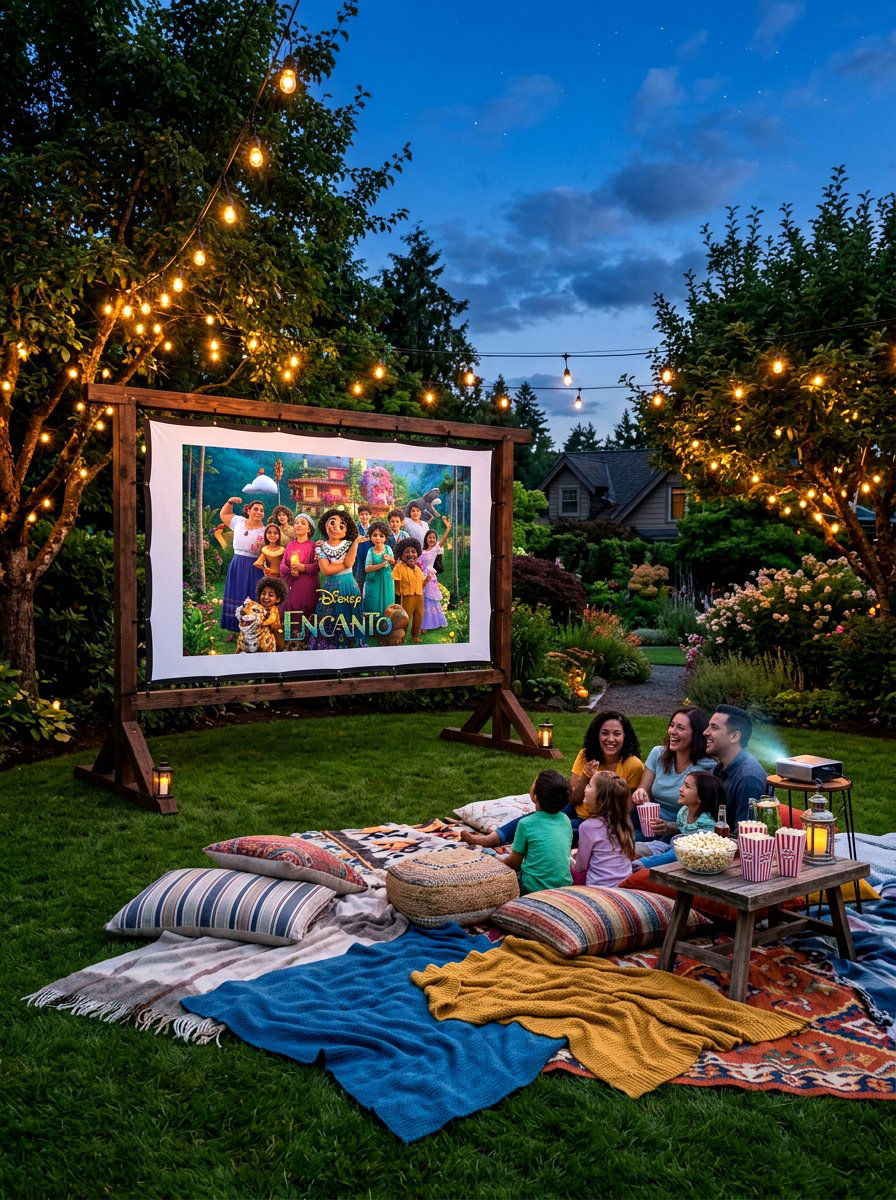 Backyard Movie Screen Setup - 30 private backyard oasis ideas