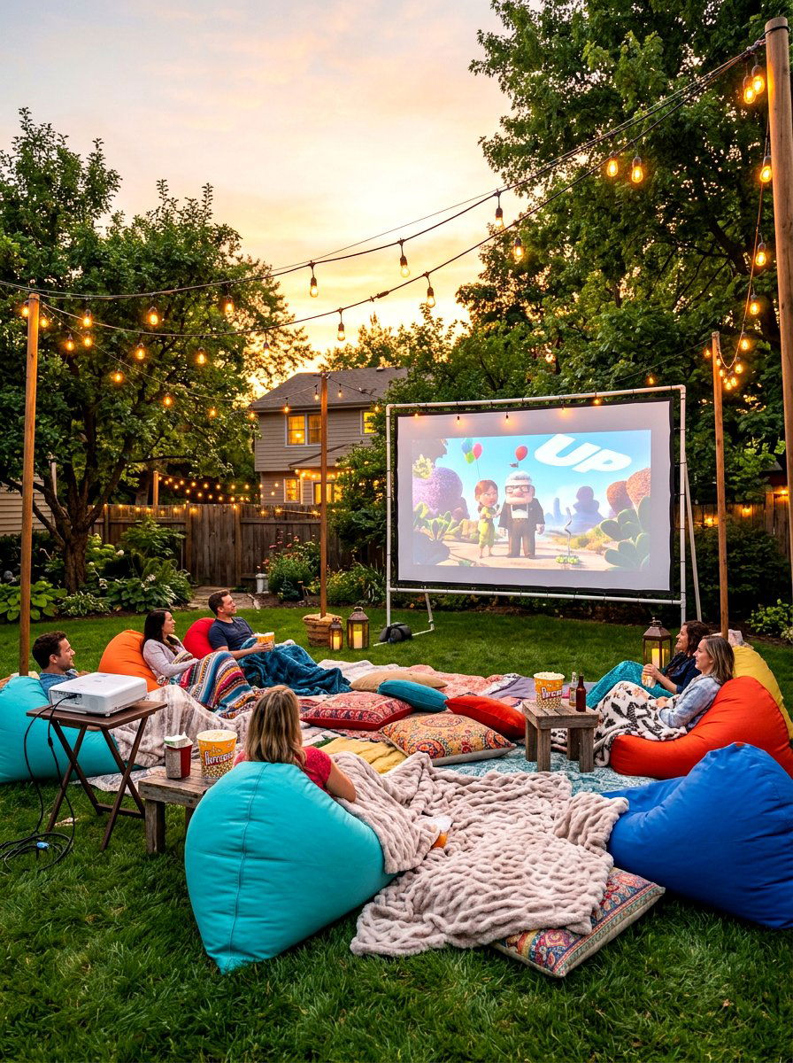 Backyard Movie Theater - 30 backyard entertaining zone ideas