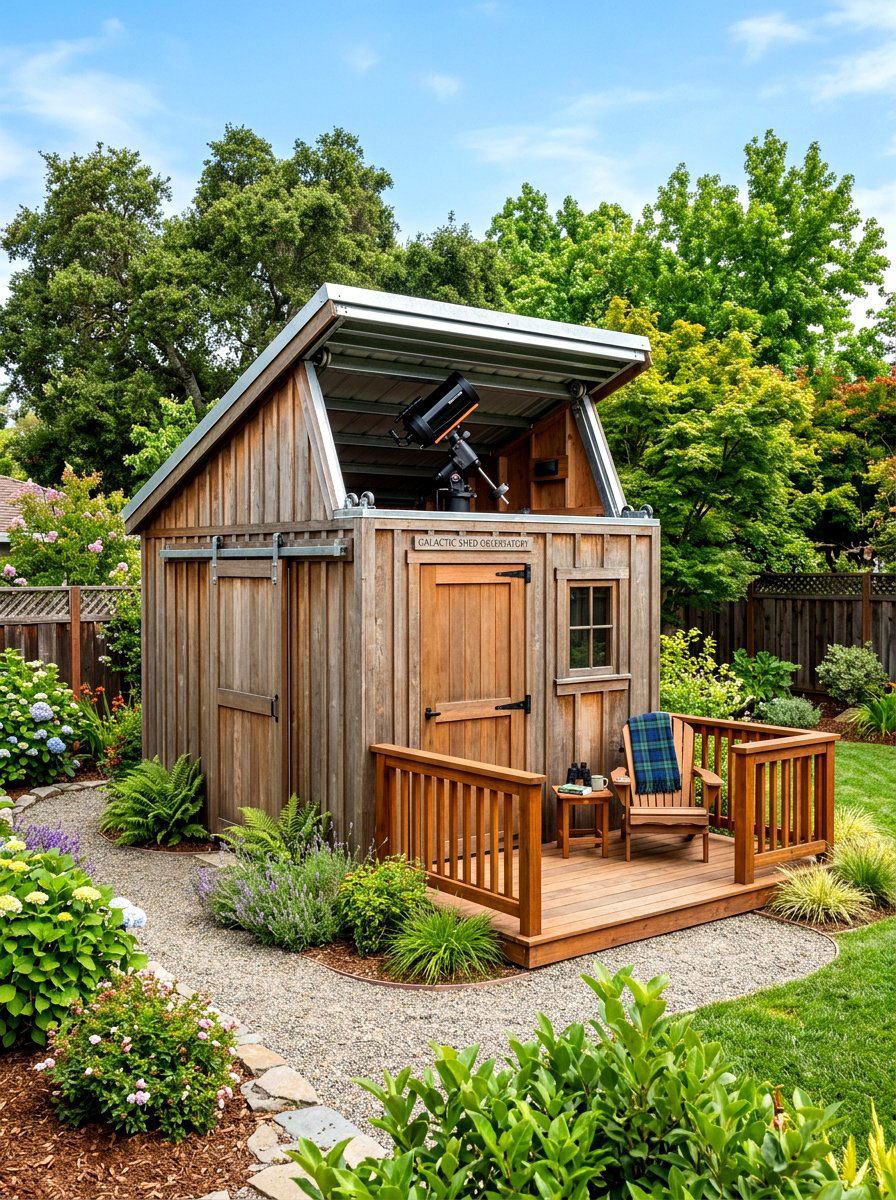 Backyard Observatory Shed - 30 stargazing backyard ideas