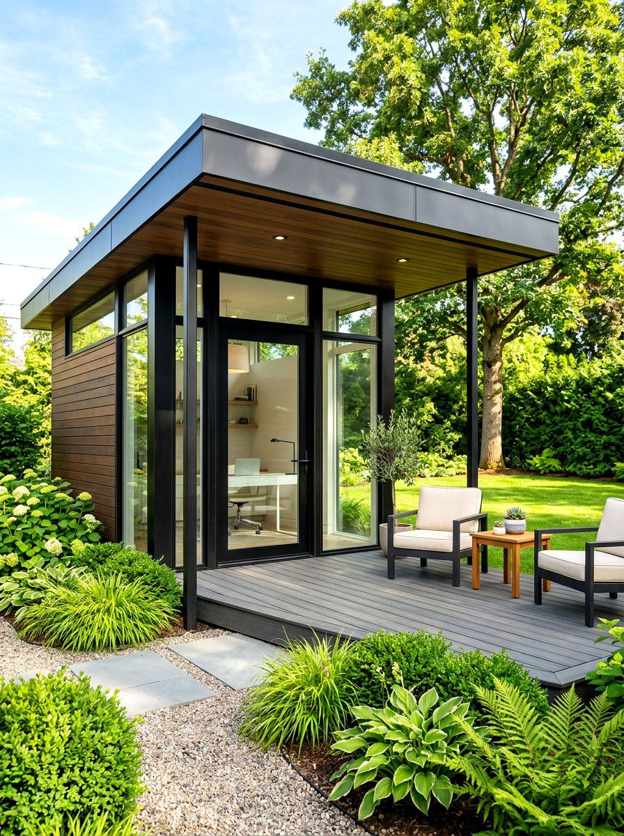 Backyard Office Porch - 30 shed porch ideas