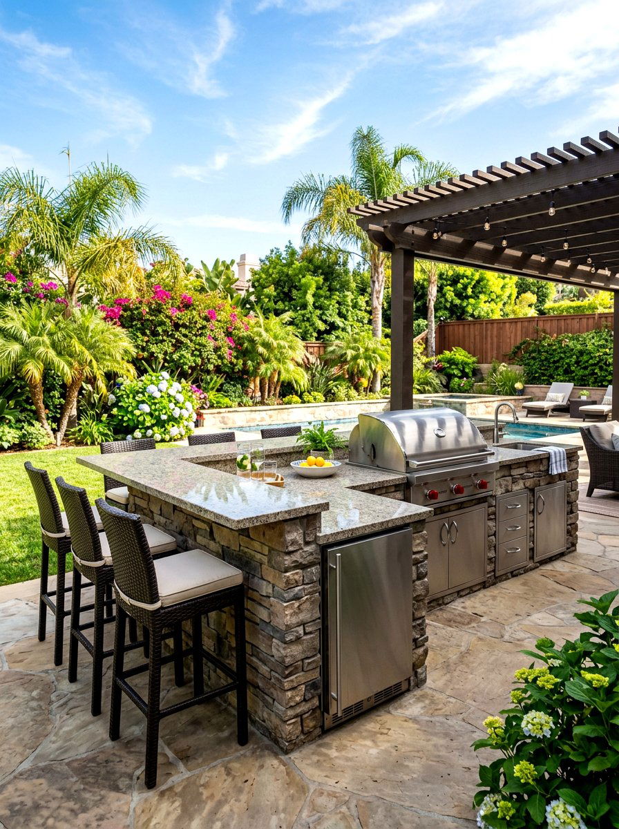 Backyard Outdoor Kitchen - 30 cozy backyard ideas