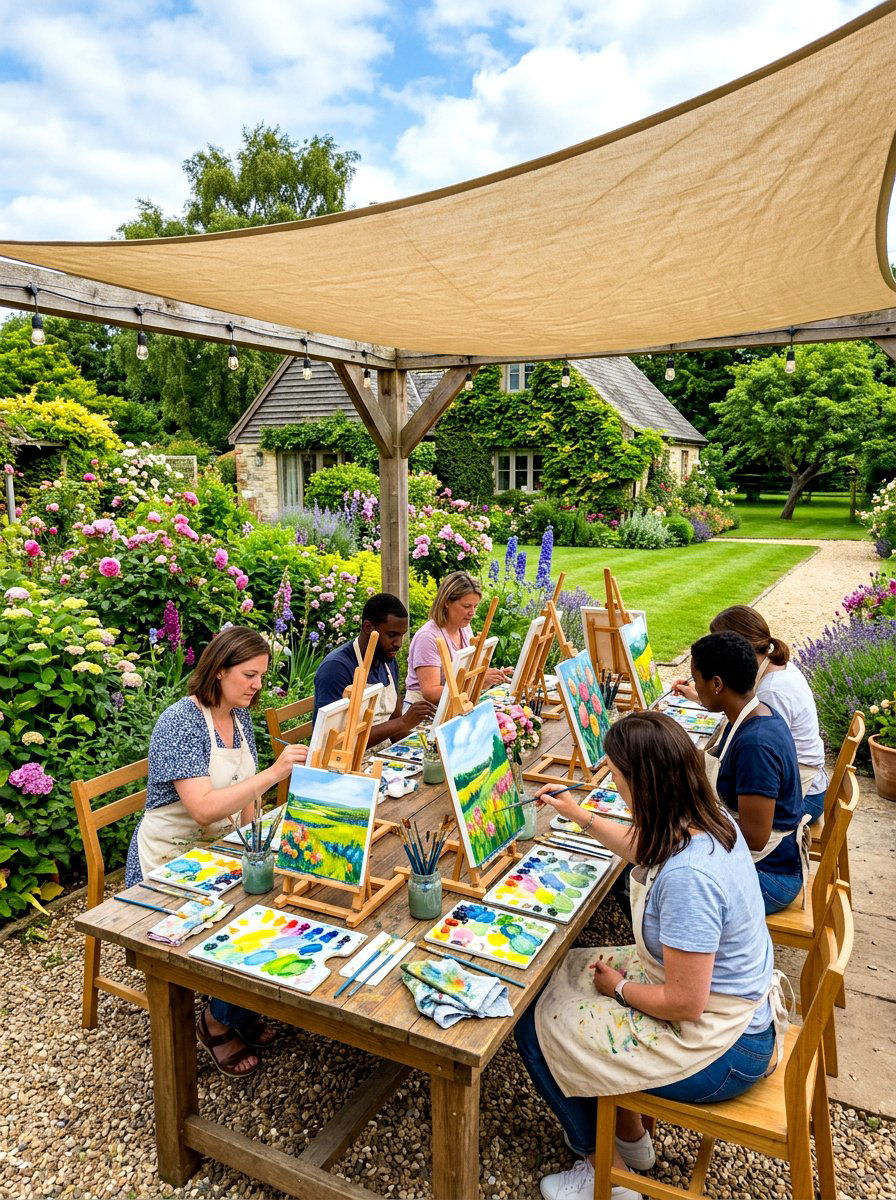 Backyard Painting Workshop - 30 outdoor birthday party ideas