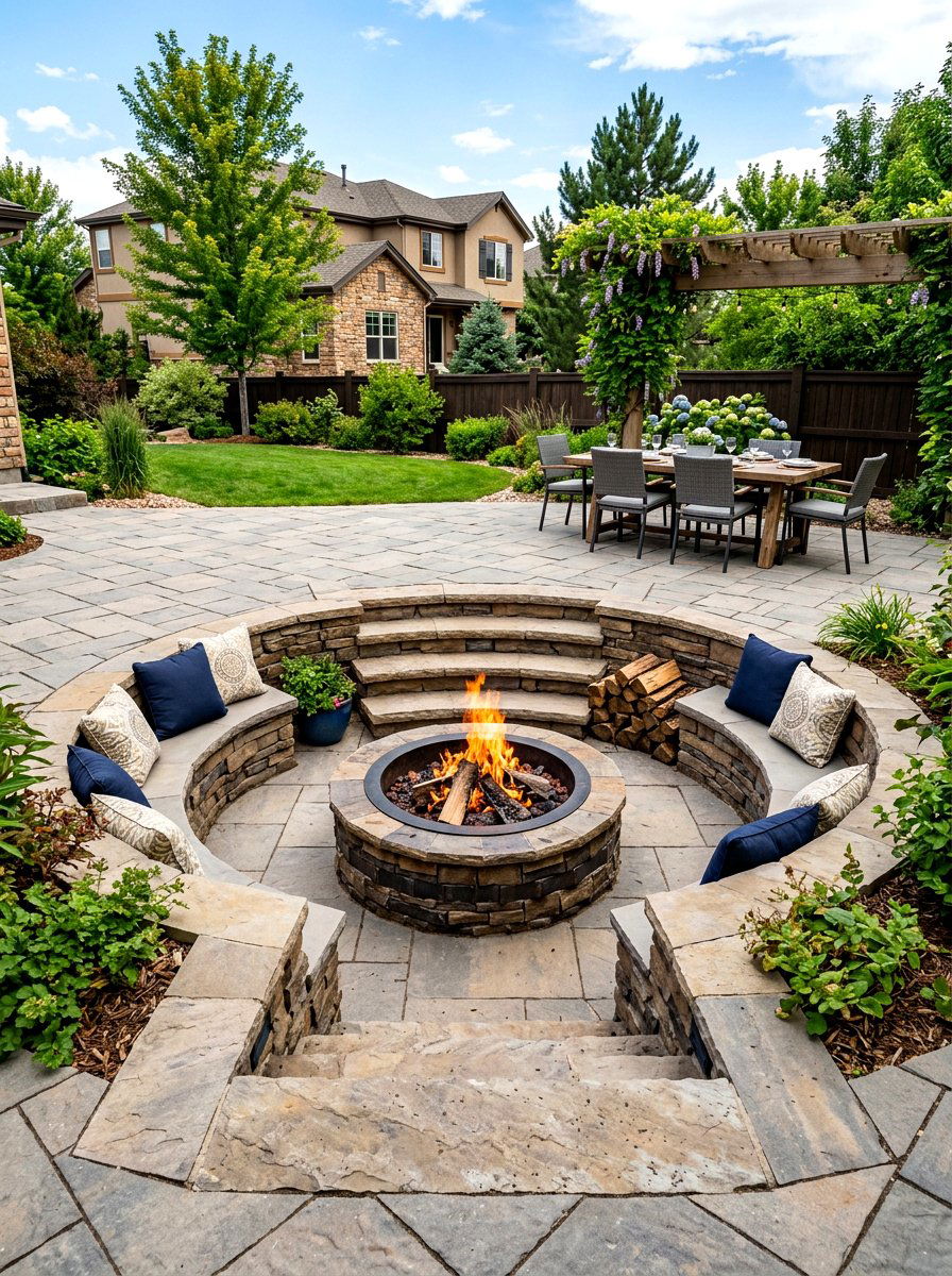 Backyard Patio Sunken Fire Pit - 30 sunken fire pit ideas
