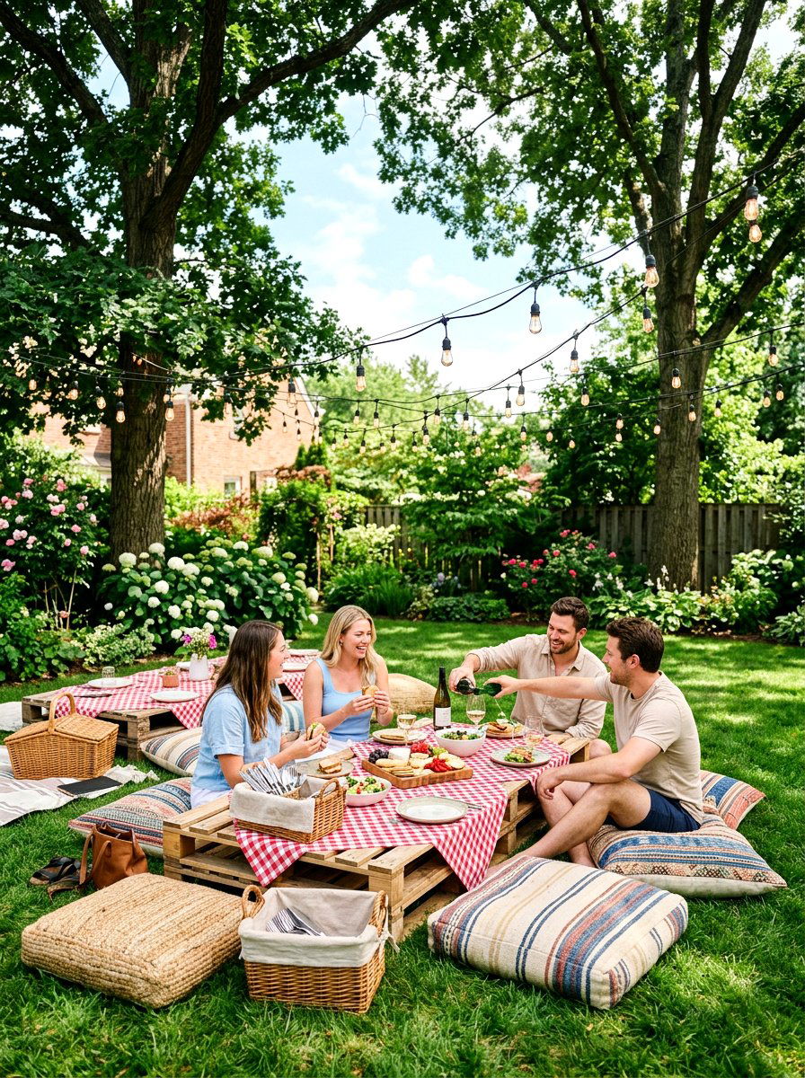 Backyard Picnic Setup - 30 summer table setting ideas