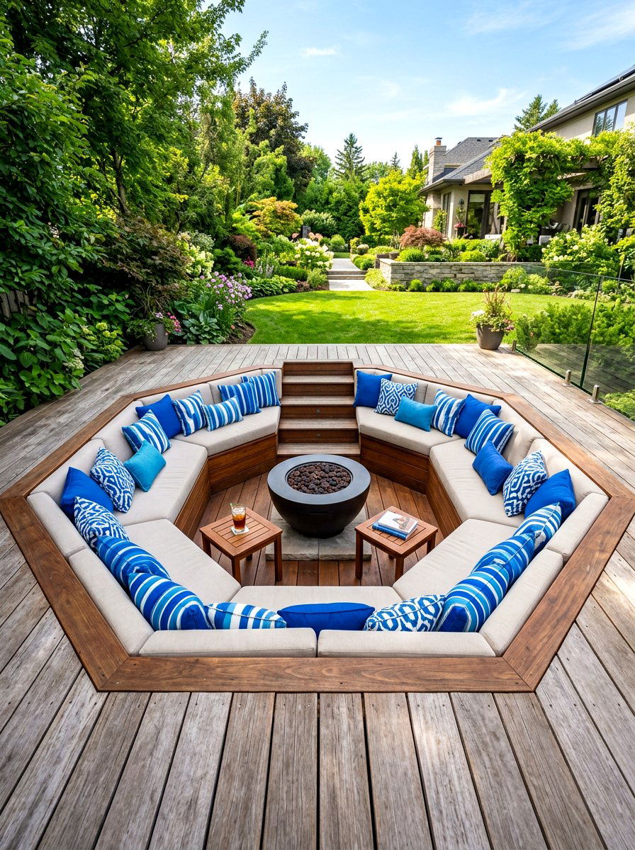Backyard Pit With Cushions - 30 conversation pit backyard ideas