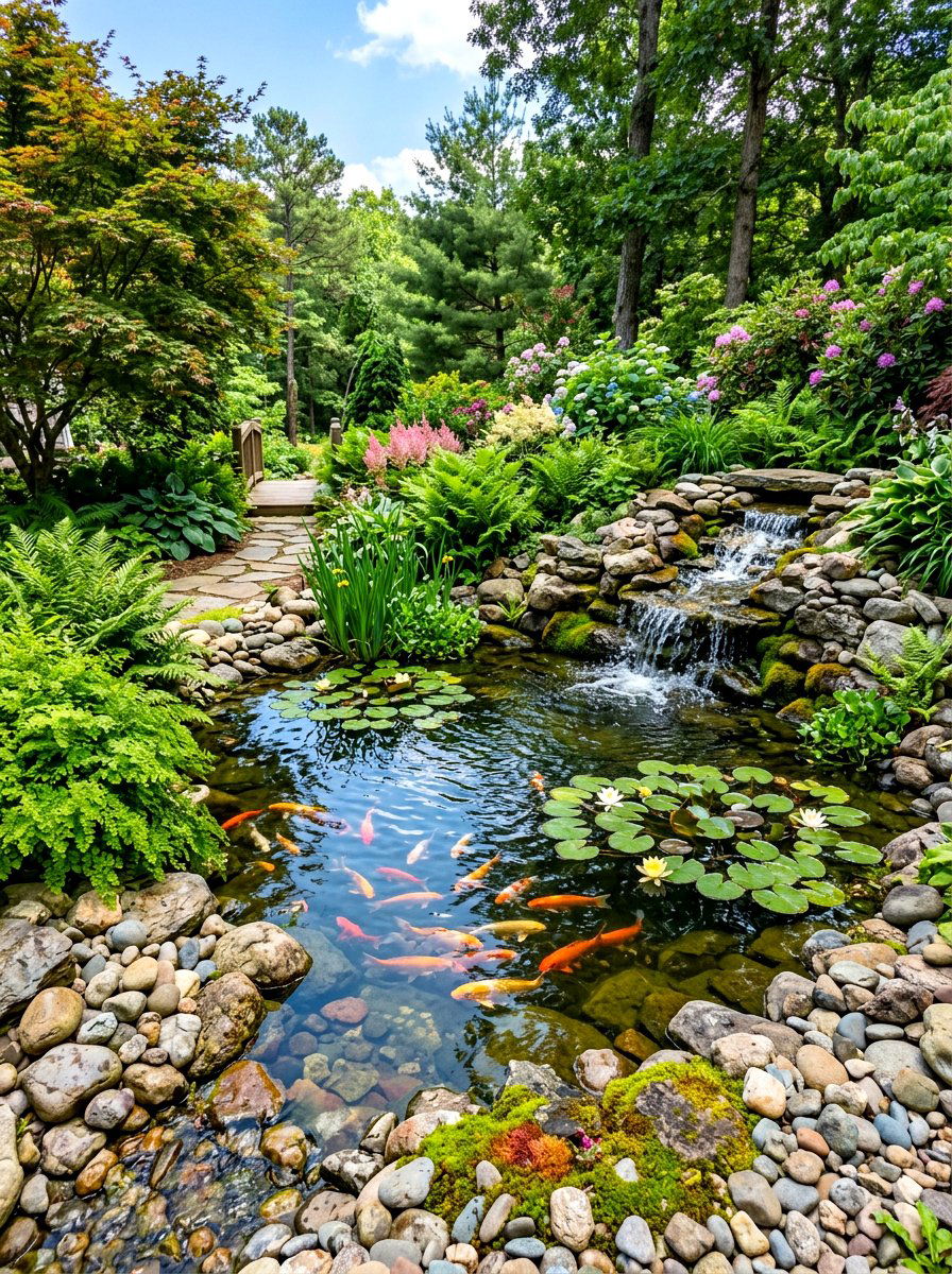 Backyard Pond - 30 backyard landscaping ideas