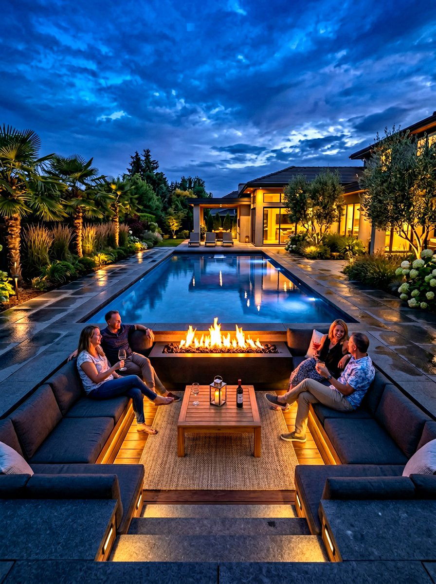 Backyard Pool With Fire Pit - 30 pool ideas
