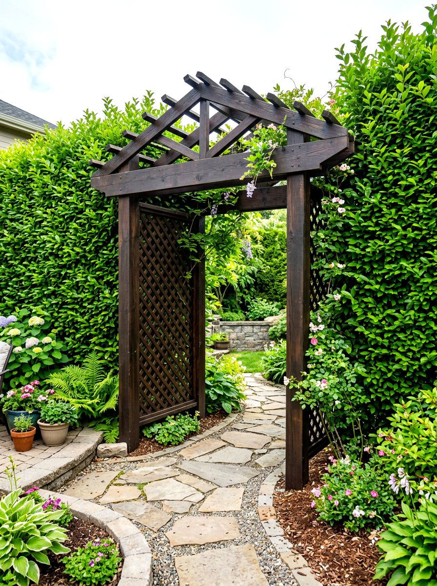 Backyard Privacy Arbor - 30 arbor entrance ideas