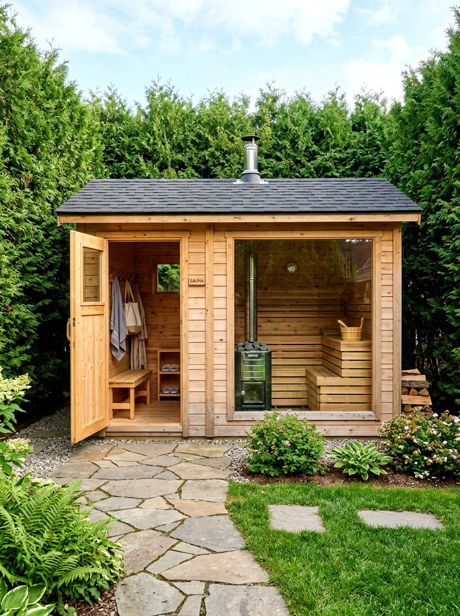 Backyard Sauna With Changing Room - 30 sauna shed ideas
