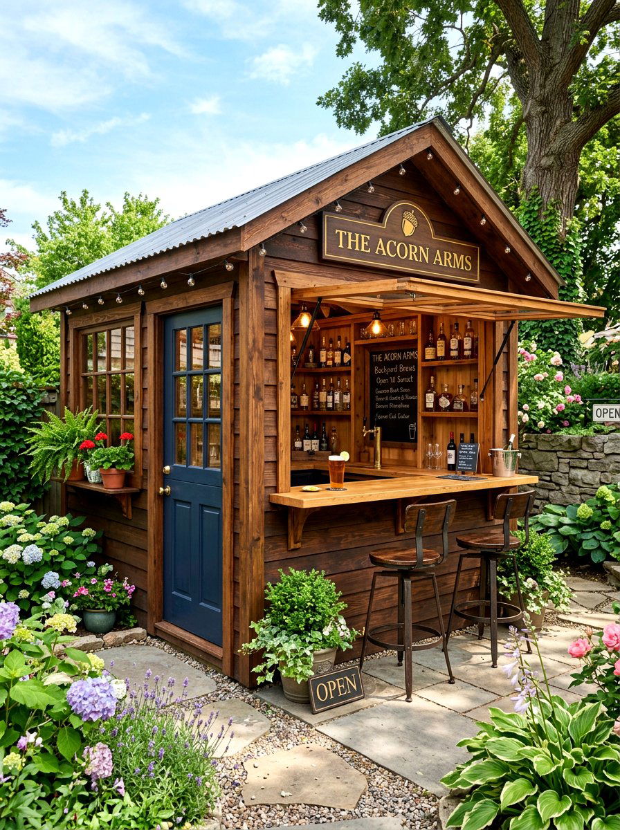 Backyard Shed Bar - 30 poolside bar ideas