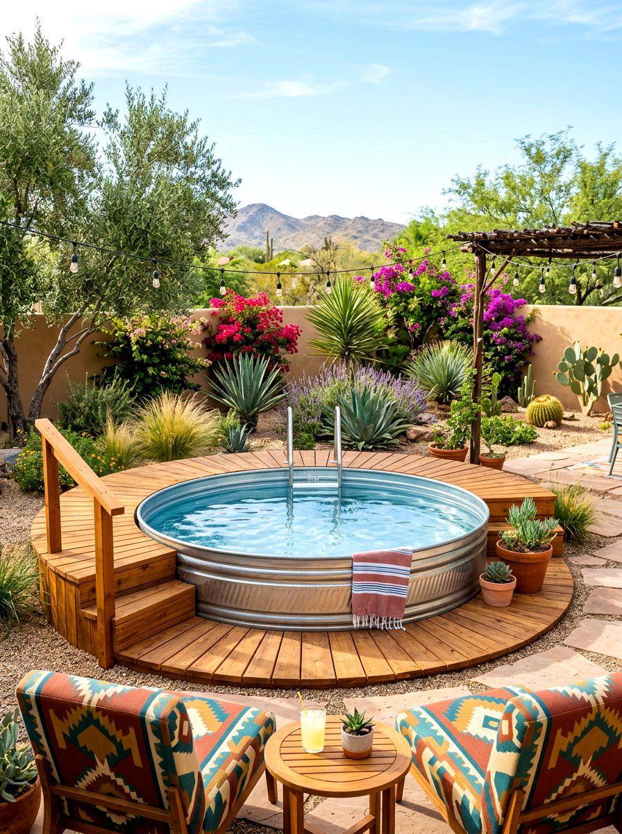 Backyard Stock Tank Pool - 30 cozy backyard ideas