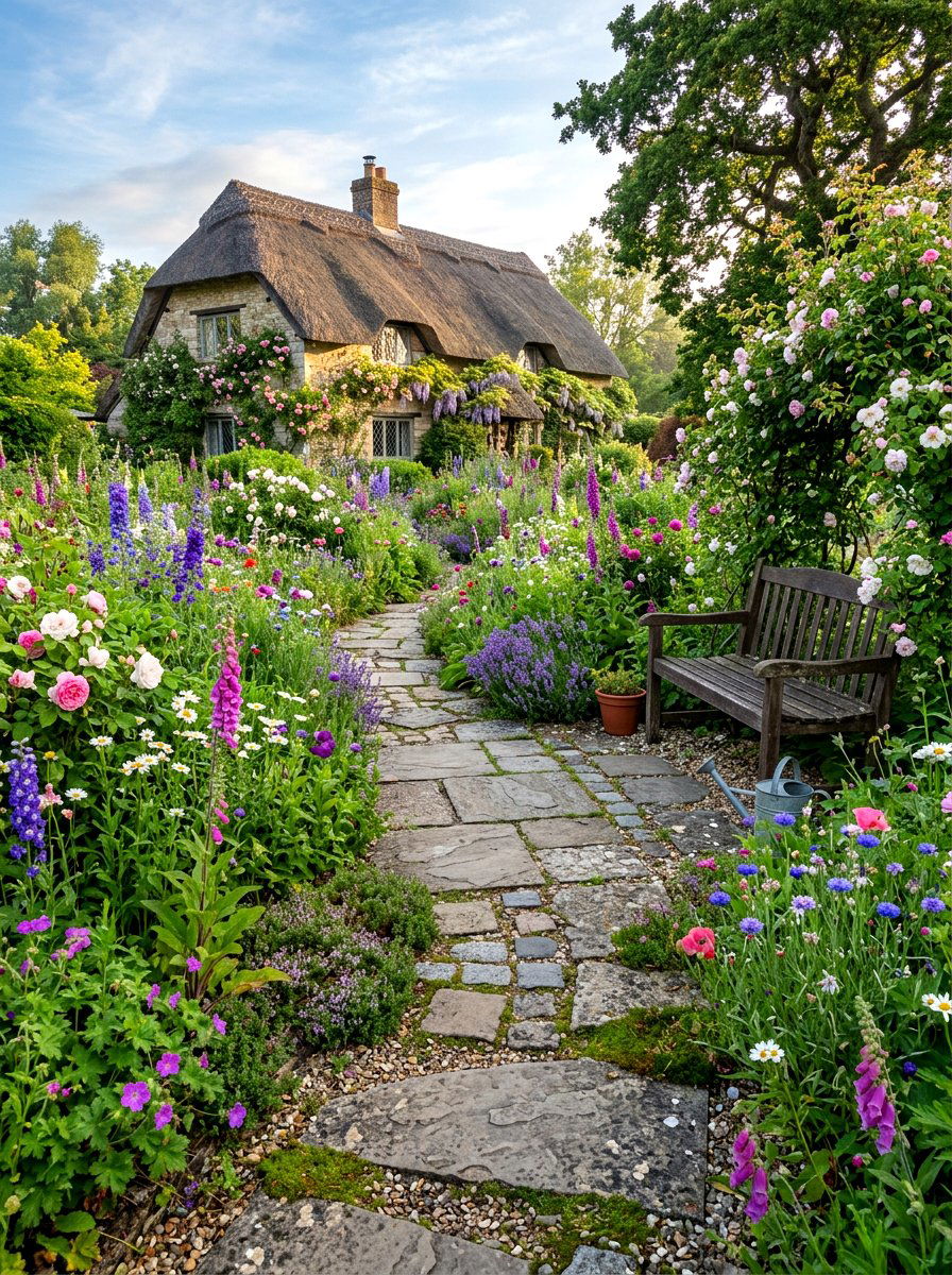Backyard Stone Path - 30 cozy backyard ideas