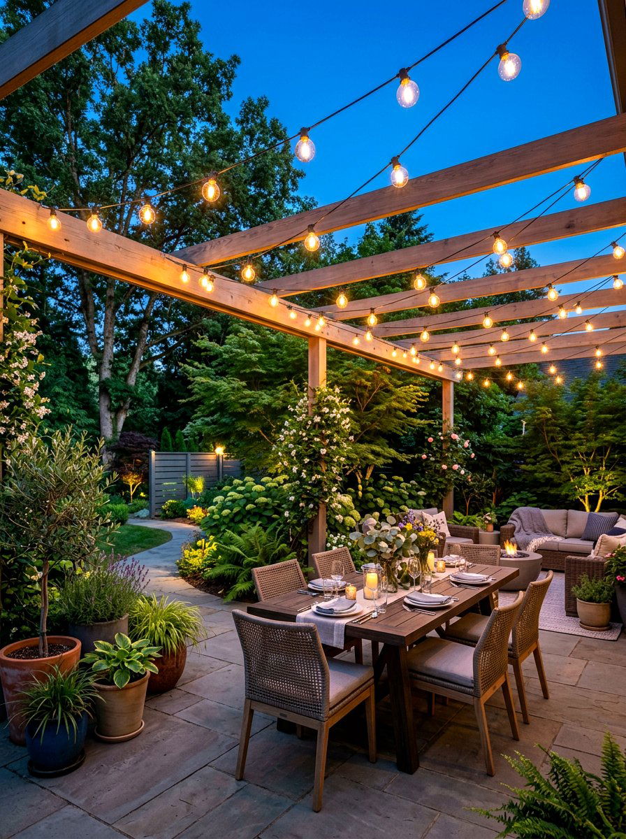 Backyard String Lighting - 30 backyard makeover ideas