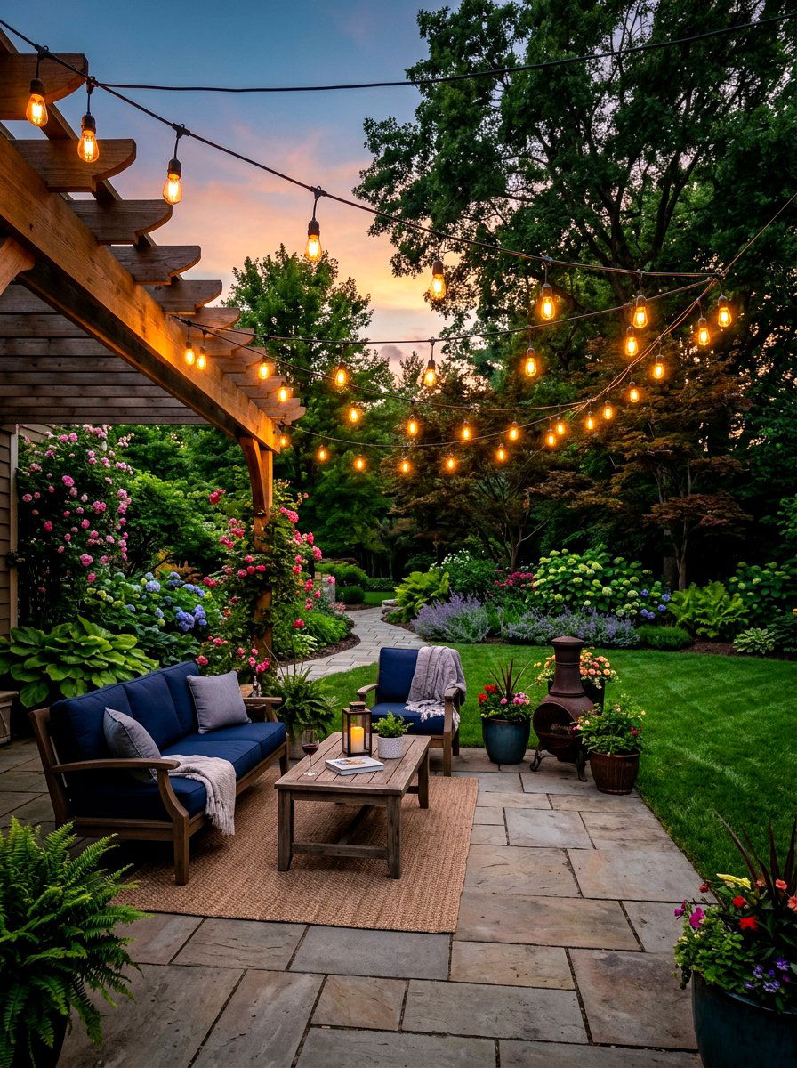 Backyard String Lights - 30 intimate hosting ideas