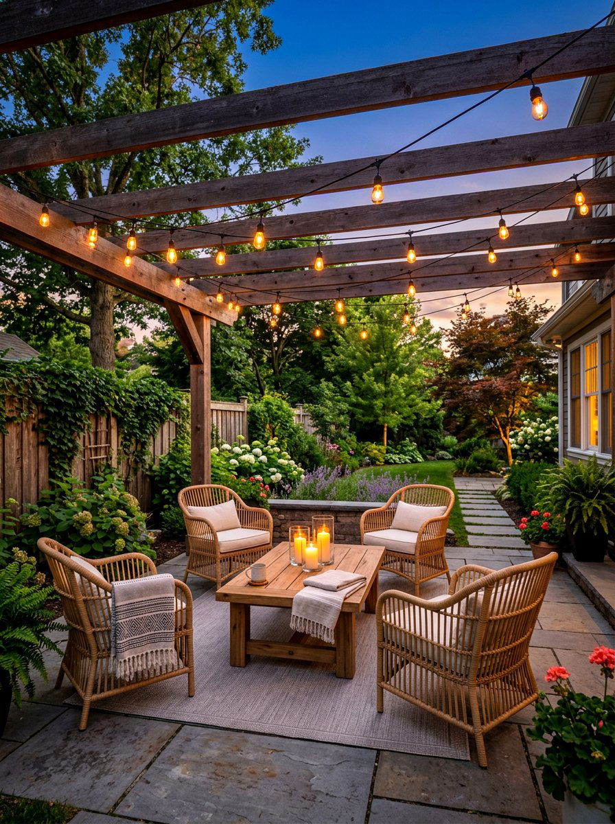 Backyard String Lights - 30 backyard decorating ideas