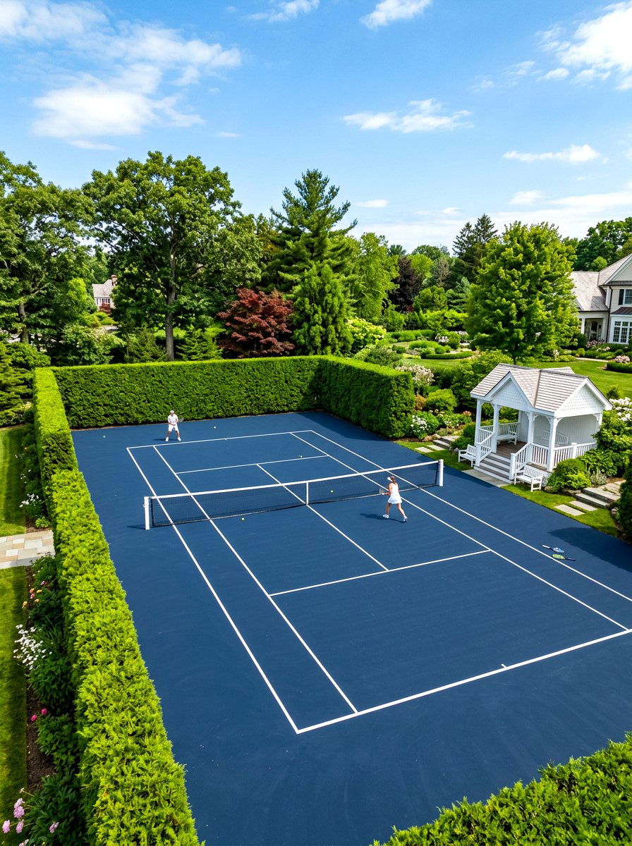 Backyard Tennis Court - 30 Hamptons backyard ideas