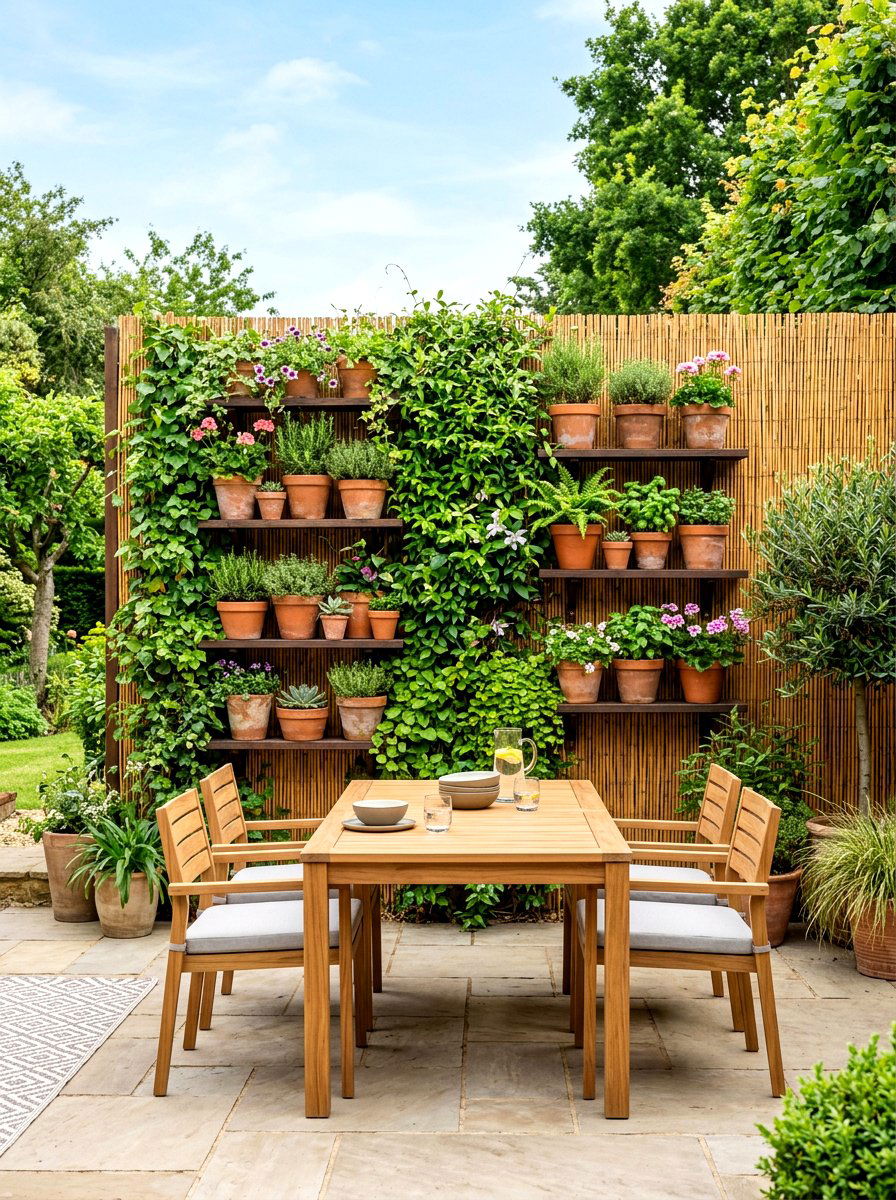 Backyard Vertical Garden Backdrop - 30 reed fence ideas