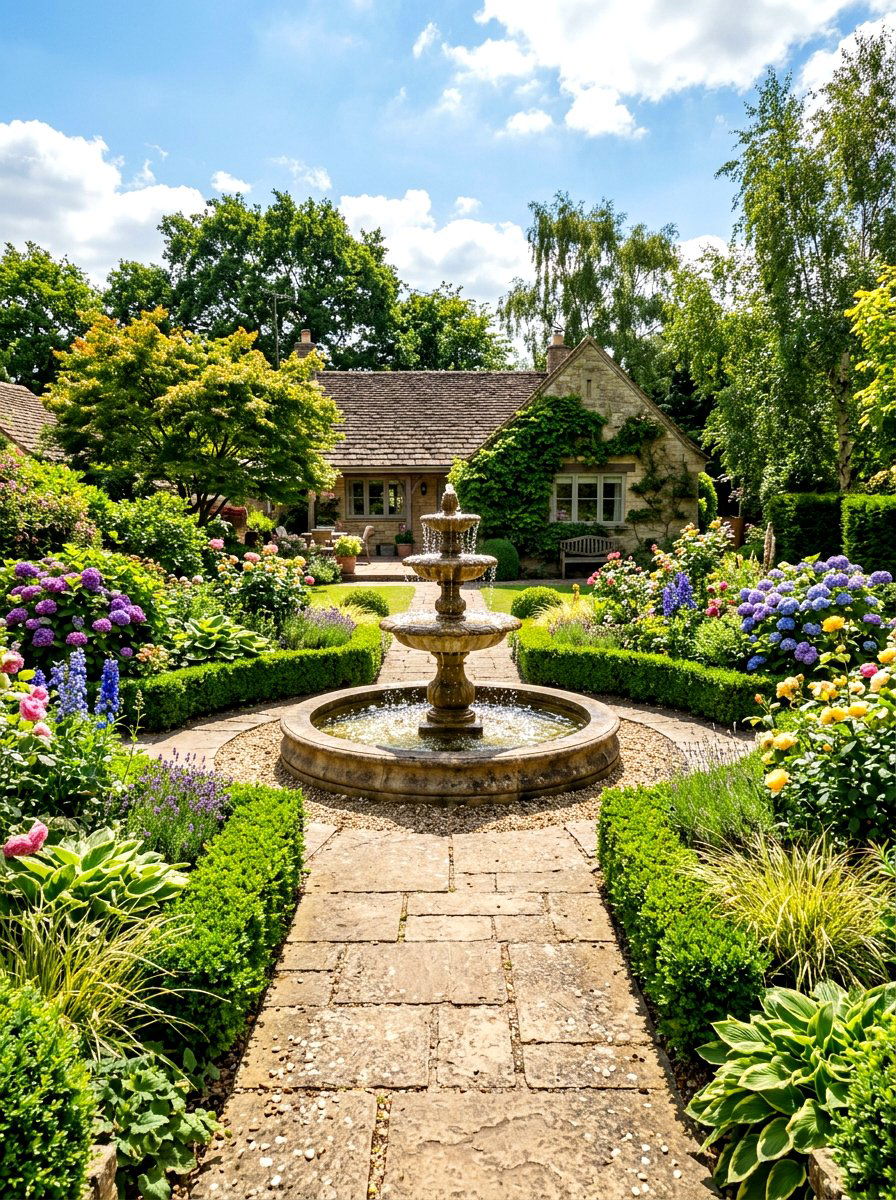 Backyard Water Feature - 30 Hamptons backyard ideas