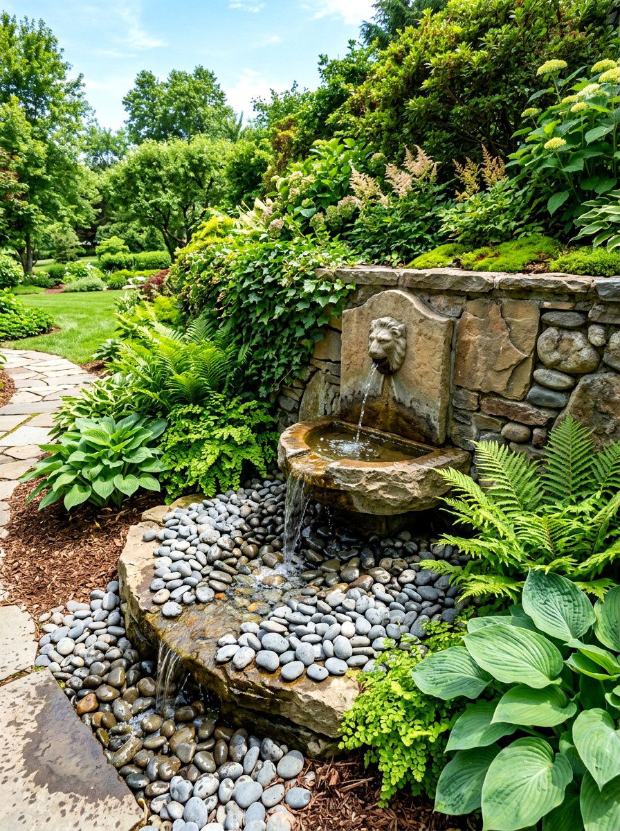 Backyard Water Feature - 30 small yard landscaping ideas