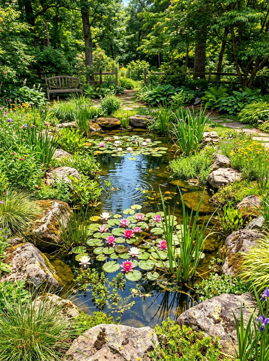 Backyard Wildlife Pond - 30 frog pond ideas