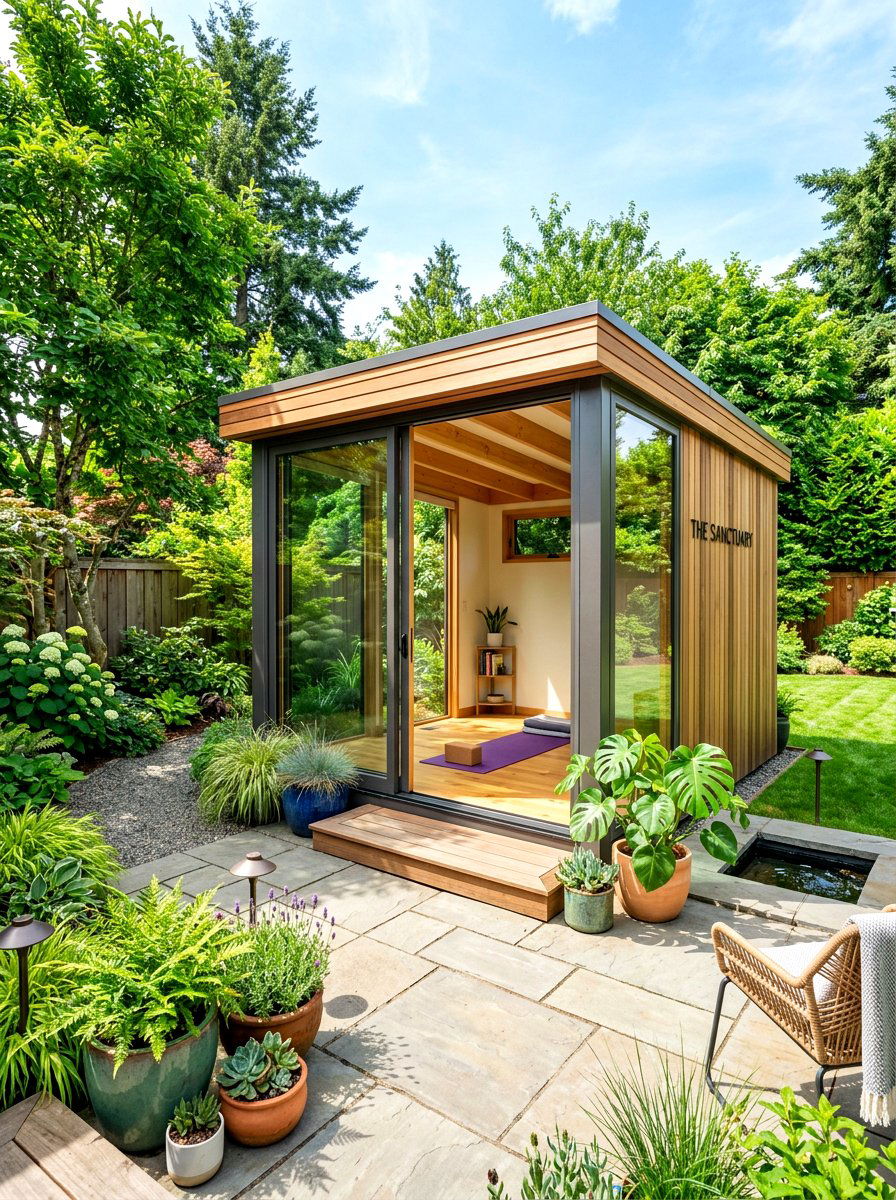 Backyard Yoga Shed - 30 meditation backyard corner ideas
