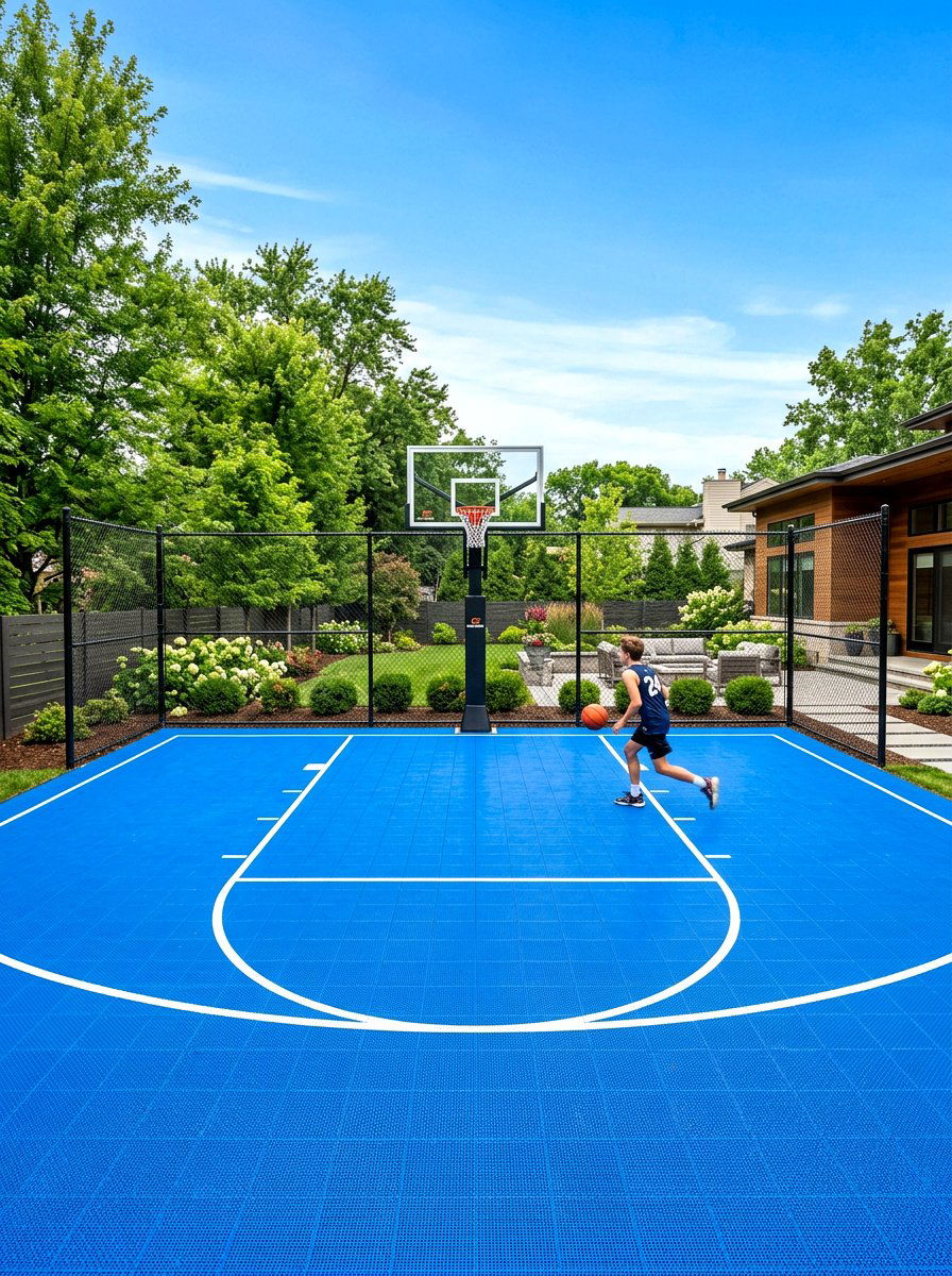 Backyard basketball court - 30 kids backyard play area ideas