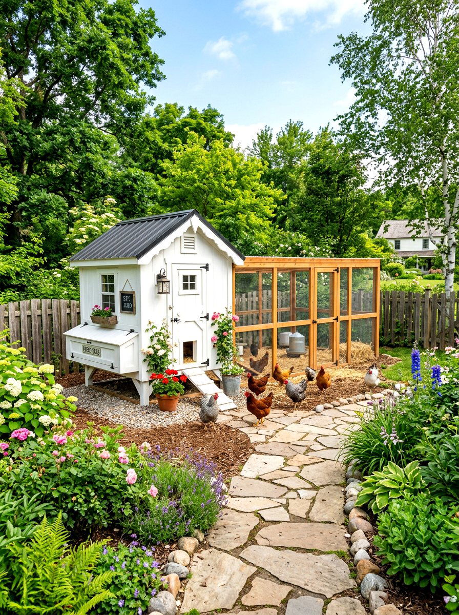 Backyard chicken coop - 30 farmhouse backyard ideas