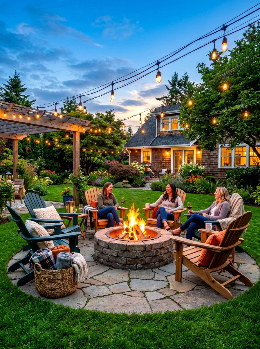 Backyard fire pit - 30 patio lounge ideas