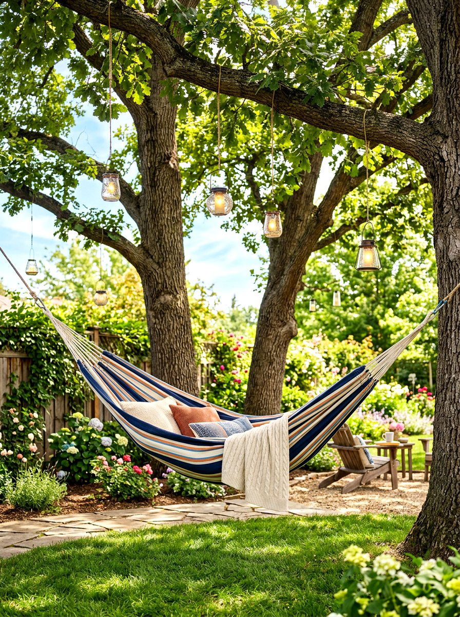 Backyard hammock - 30 backyard date night ideas