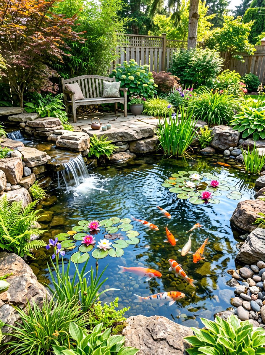 Backyard koi pond - 30 backyard destination ideas