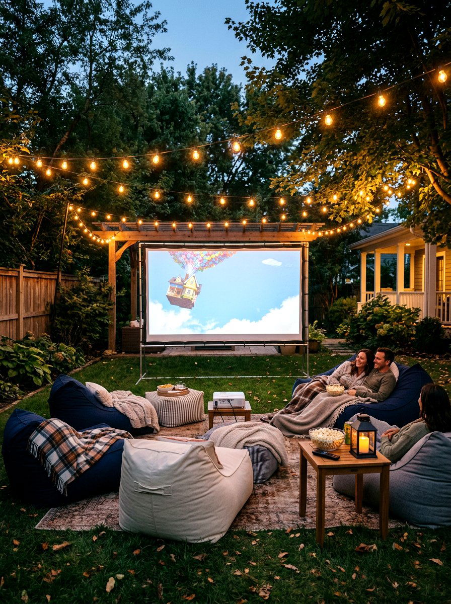 Backyard movie lighting - 30 garden lighting ideas