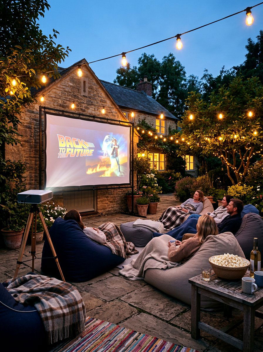 Backyard movie patio - 30 twilight patio decor ideas