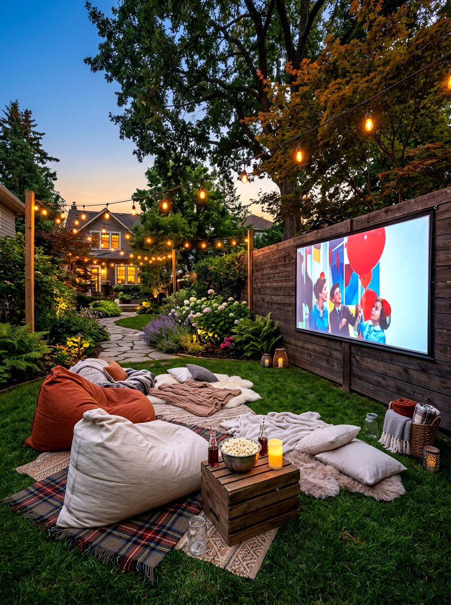 Backyard movie picnic - 30 backyard picnic area ideas