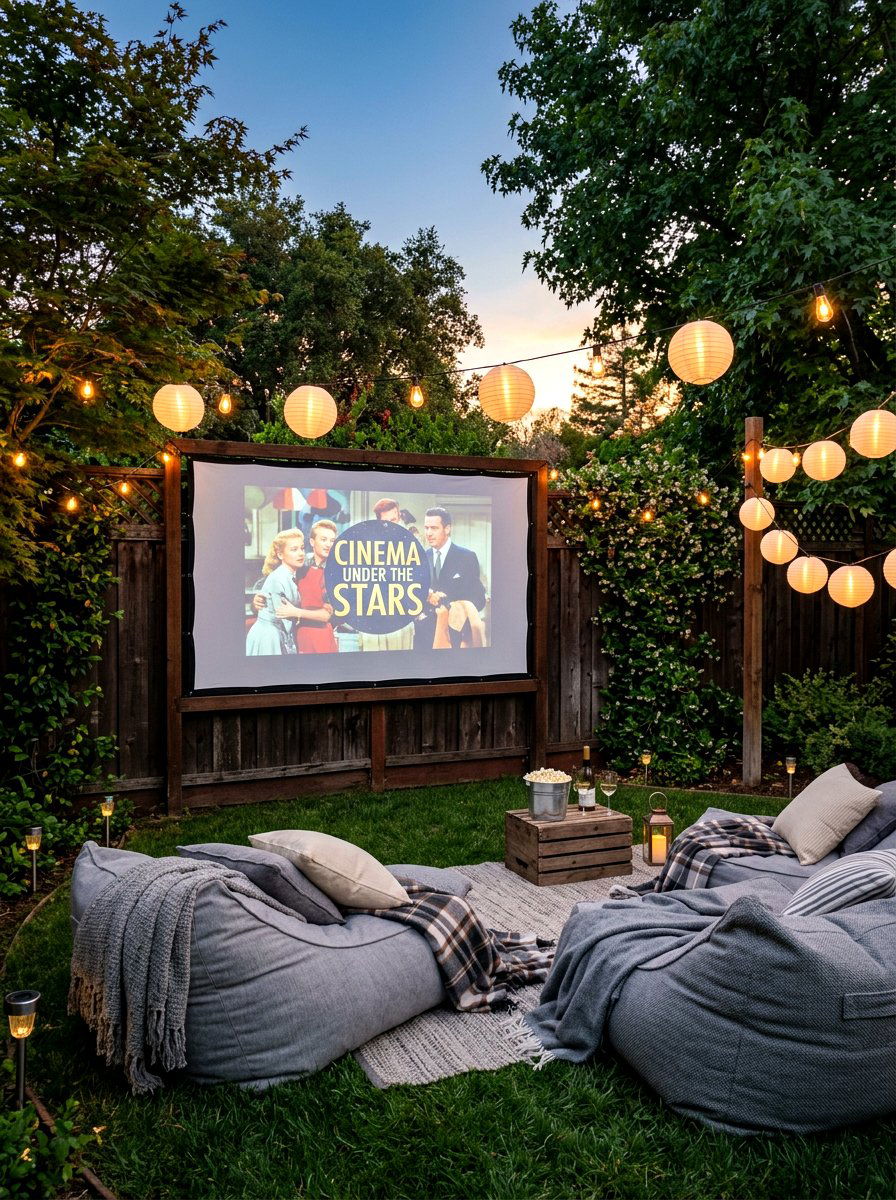 Backyard movie screen - 30 backyard corner ideas