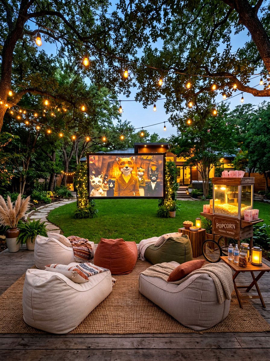 Backyard movie theater - 30 backyard party ready ideas