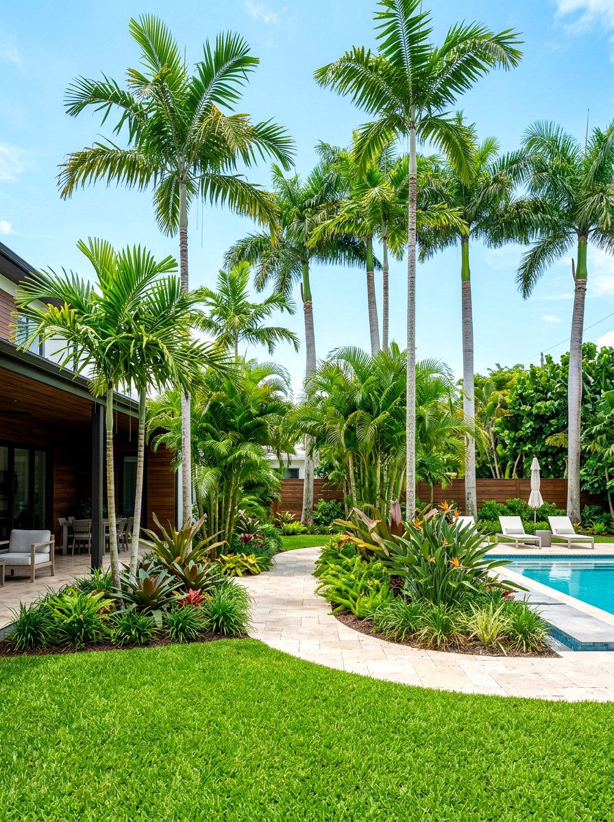 Backyard palm tree layout - 30 tropical landscaping ideas