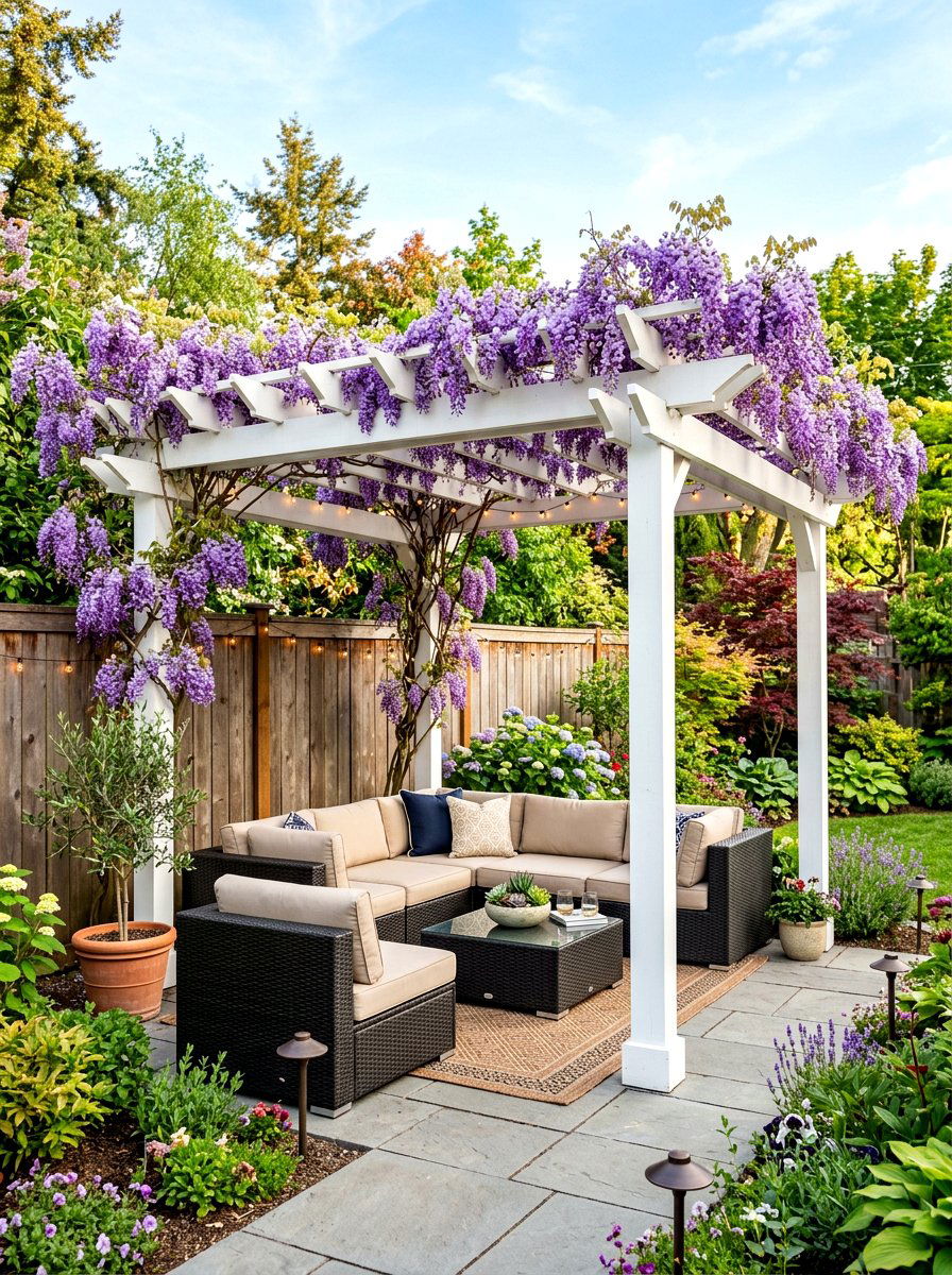 Backyard pergola - 30 backyard corner ideas