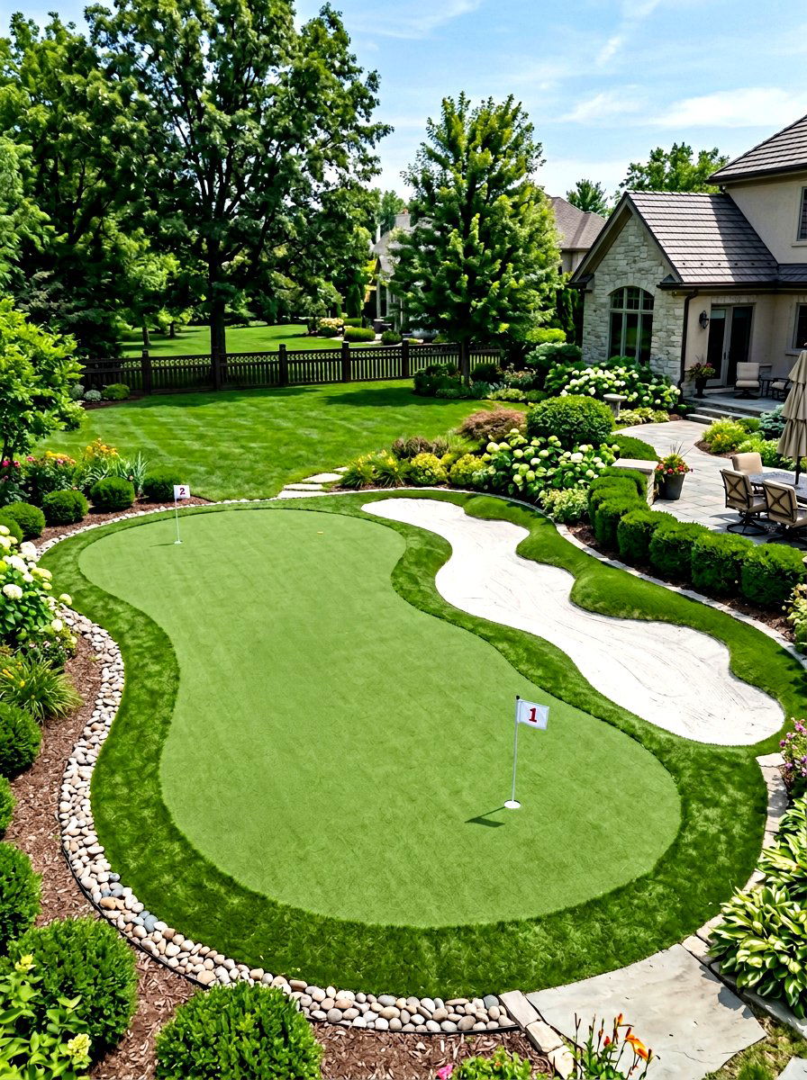 Backyard putting green - 30 backyard oasis ideas