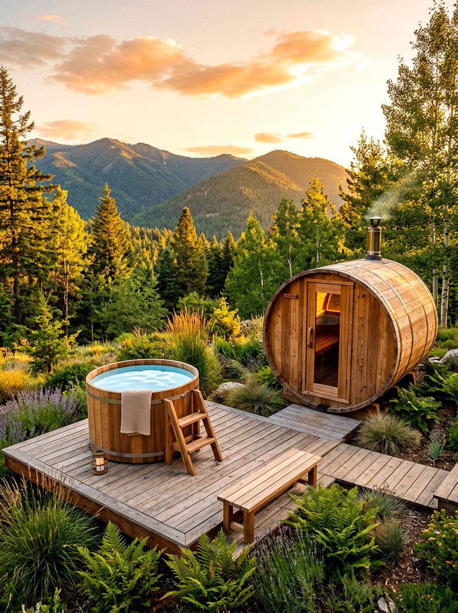 Backyard sauna and cold plunge combo - 30 cold plunge bath ideas
