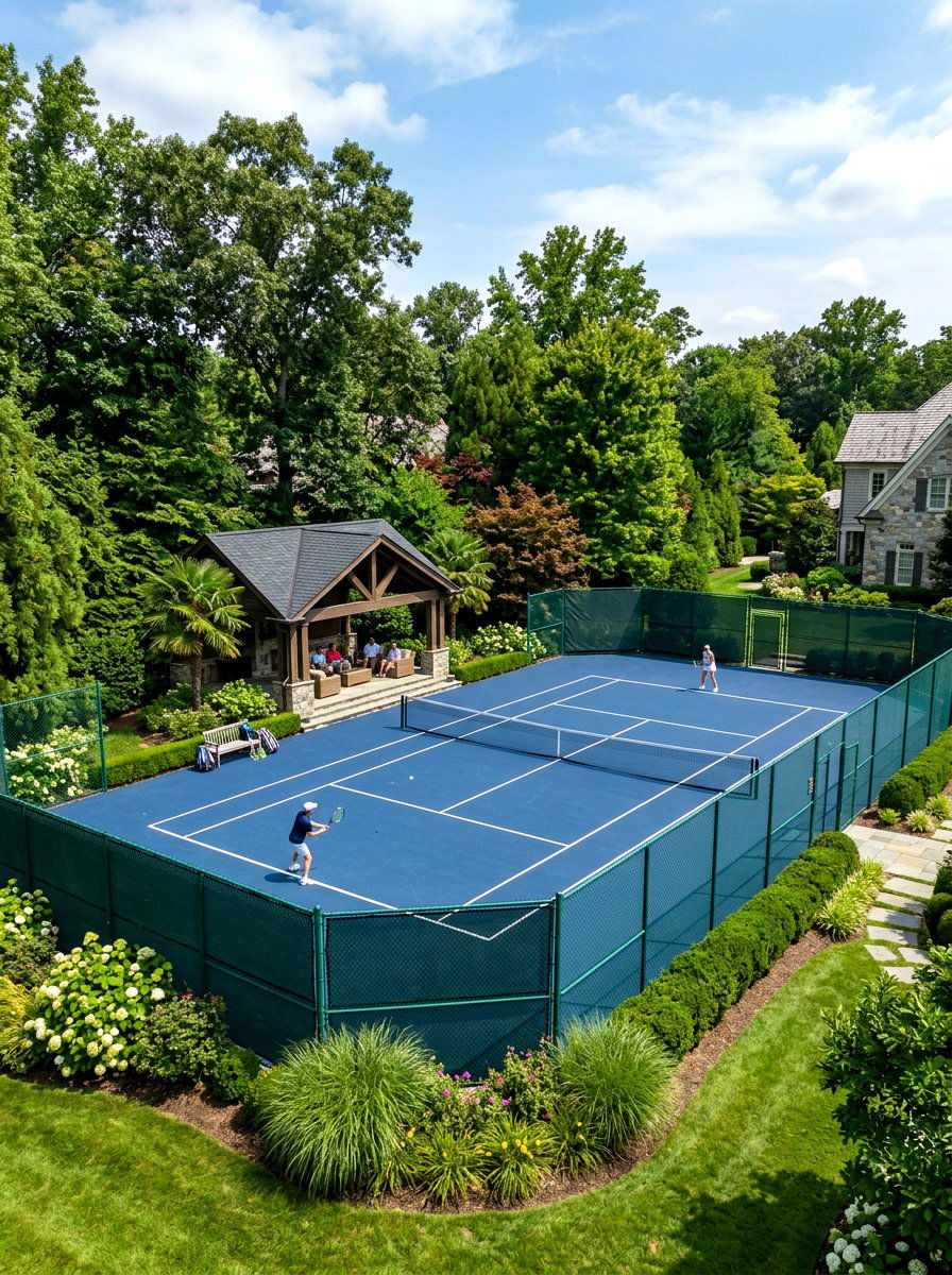 Backyard sport court - 30 luxury landscaping ideas