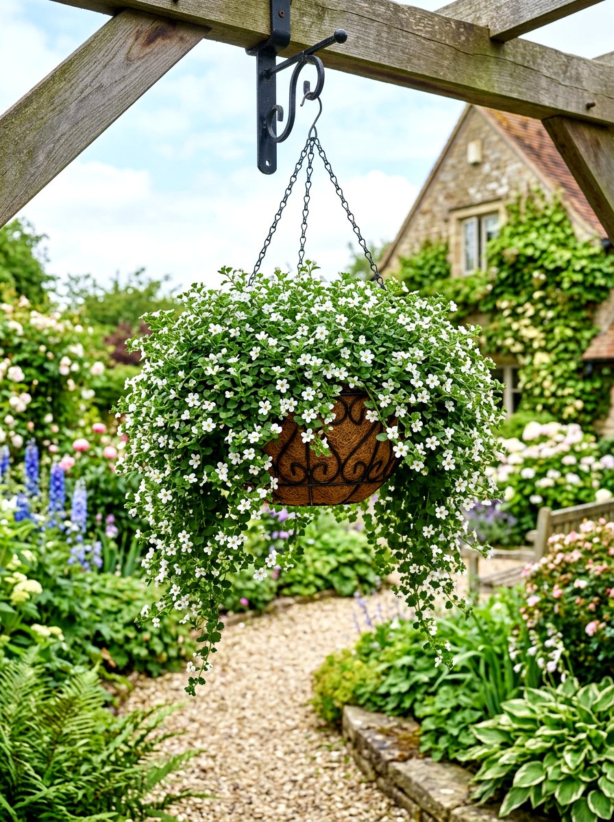 Bacopa hanging basket - 30 hanging basket ideas