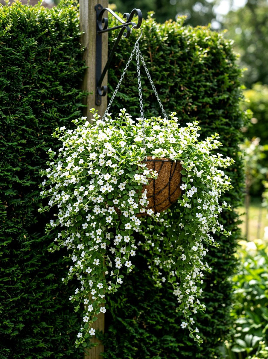 Bacopa hanging flower basket - 30 hanging flower basket ideas