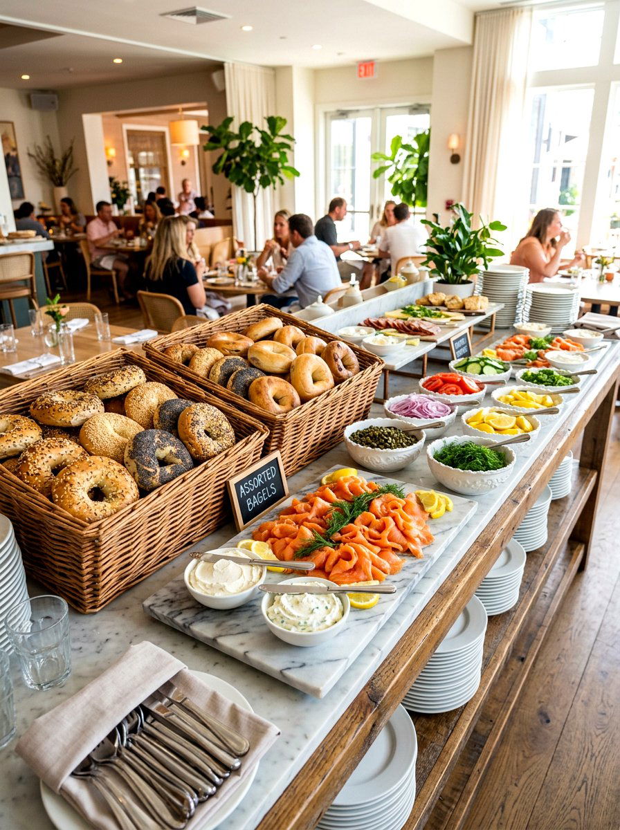 Bagel Brunch Buffet - 30 breakfast buffet ideas