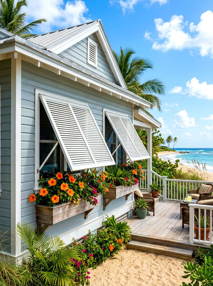 Bahama shutters - 30 shutters and flower box ideas