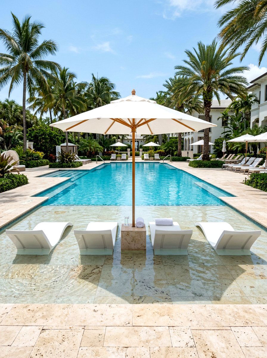 Baja Shelf With Loungers - 30 resort backyard pool ideas