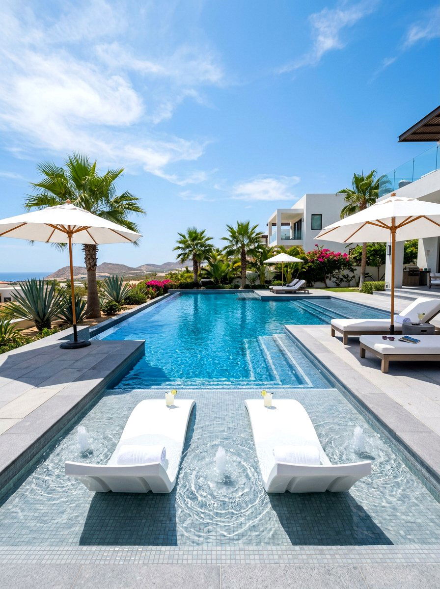 Baja shelf pool - 30 backyard oasis pool ideas