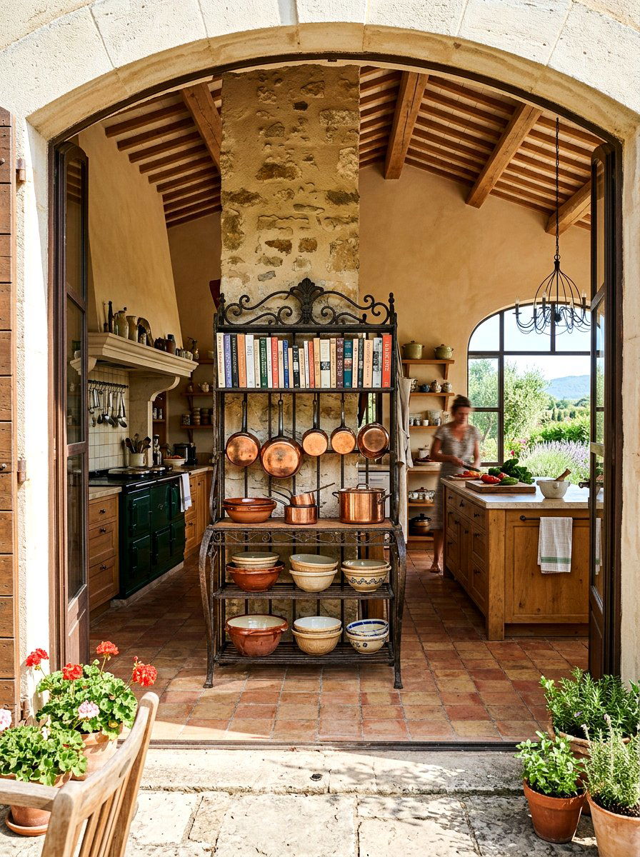 Baker Rack Display - 30 kitchen cookbook storage ideas